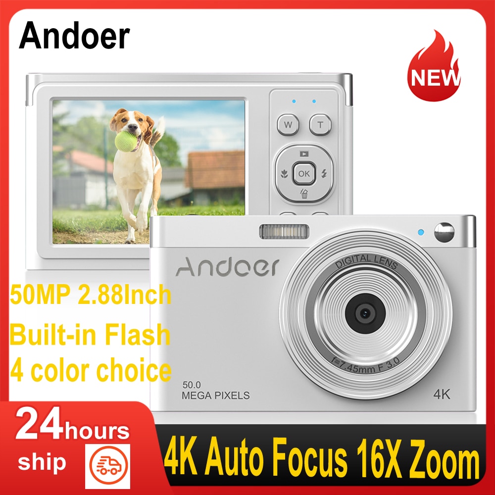 Andoer-4K  ī޶  ķڴ, 50MP, 2.88 ġ,..